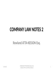 Company Law Notes